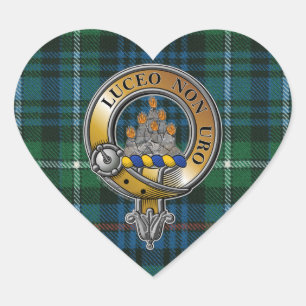 Pegatina En Forma De Corazón MacKenzie Tartan & Badge