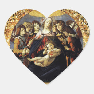 Pegatina En Forma De Corazón Madonna del Corazón Pomegranado