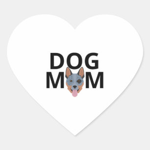 Pegatina En Forma De Corazón Madre de perro de ganado australiano Premium 2
