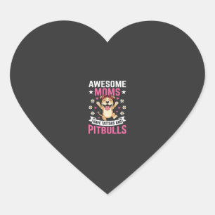 Pegatina En Forma De Corazón Madres de Pitbull Increíbles Tienen Tatuajes Perro