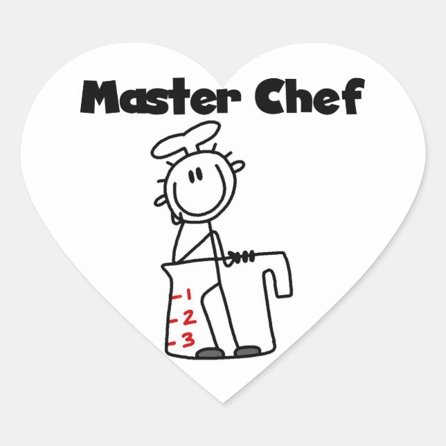 Pegatina En Forma De Corazón Maestro Chef (Anverso)