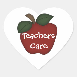 Pegatina En Forma De Corazón Maestros Cuidados - Pegatina del corazón de Apple