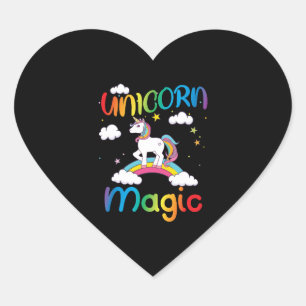Pegatina En Forma De Corazón Magia de Unicorn