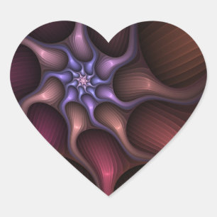 Pegatina En Forma De Corazón Mágico Brillante Abstracto Estriado Colorido Fract