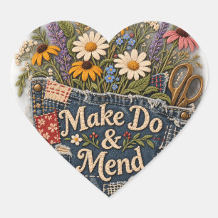 Pegatina En Forma De Corazón Make Do & Mend – Flores Silvestres en Bolsillo de