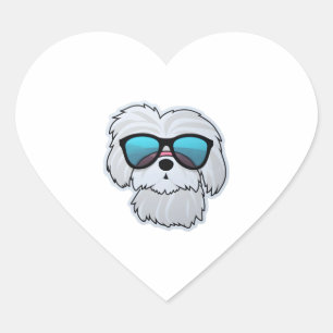 Pegatina En Forma De Corazón Maltés en Guay Gafas de sol camiseta clásica