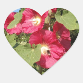 Pegatina En Forma De Corazón Malvarisas rosas