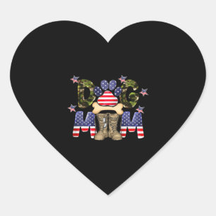 Pegatina En Forma De Corazón Mamá de perro del Día de Estados Unidos