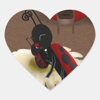 Pegatina En Forma De Corazón Mamá Ladybug besando a su bebé