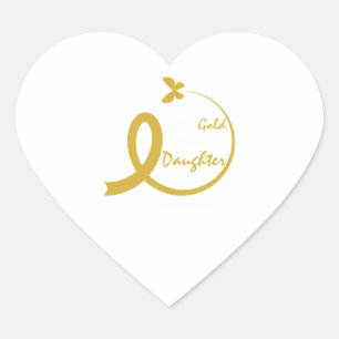 Pegatina En Forma De Corazón Mamá, Yo Uso Oro Para Mi Hija Cáncer Infantil A