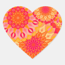 Mandalas superpuestas naranja rosa amarillo