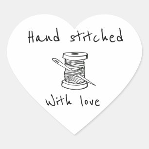 Pegatina En Forma De Corazón Mano cosida con amor