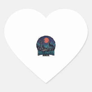 Pegatina En Forma De Corazón Mano de zombie de luna roja del lobo aullador de H