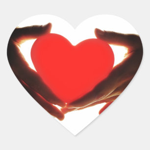 Pegatina En Forma De Corazón Manos con corazón