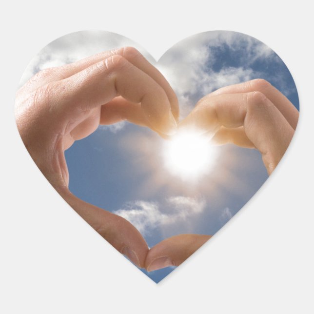 Pegatina En Forma De Corazón Manos de amor (Anverso)