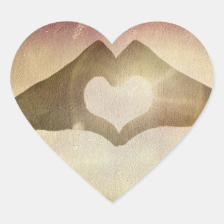 Pegatina En Forma De Corazón Manos del corazón