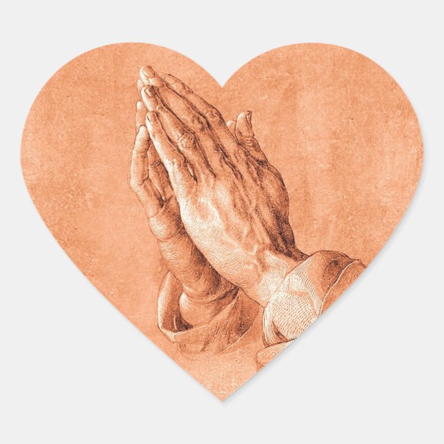 Pegatina En Forma De Corazón Manos rezando (Anverso)