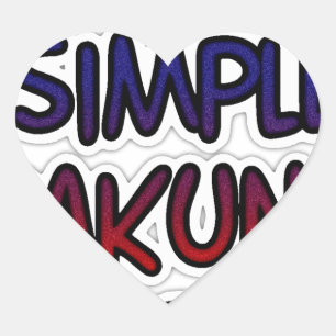 Pegatina En Forma De Corazón Mantenerlo simple Hakuna Matata Imprimir arte