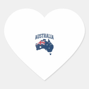 Pegatina En Forma De Corazón Mapa de bandera de Australia Gráfico angustiado vi
