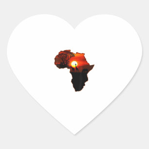 Pegatina En Forma De Corazón Mapa De Camisas De África Tee Sol Sudafricano