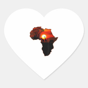 Pegatina En Forma De Corazón Mapa De Camisas De África Tee Sol Sudafricano