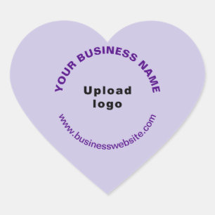 Pegatina En Forma De Corazón Marca comercial monocroma morada con sitio web en