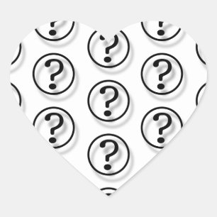 Pegatina En Forma De Corazón Marcas de preguntas