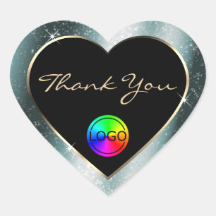 Pegatina En Forma De Corazón Marco Metalizado para el Purpurina de Salt Gracias