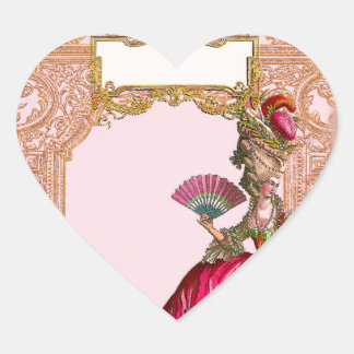 Pegatina En Forma De Corazón Marie Antoinette en rosa caliente