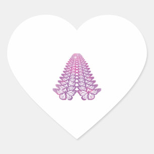 Pegatina En Forma De Corazón mariposa de árbol de navidad