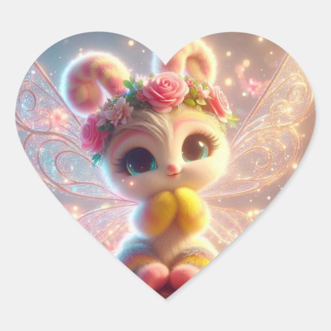 Pegatina En Forma De Corazón Mariposa de gato de azúcar (Anverso)