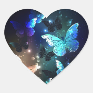 Pegatina En Forma De Corazón Mariposa nocturna fluida