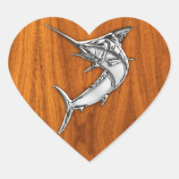 Marlin cromado en madera de teca