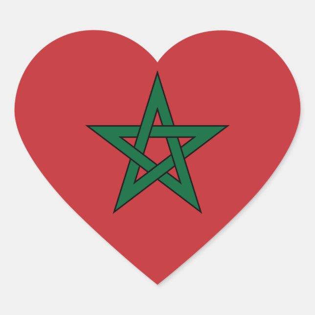 Pegatina En Forma De Corazón Marruecos - Bandera marroquí (Anverso)