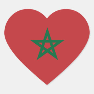 Pegatina En Forma De Corazón Marruecos/bandera marroquí del corazón