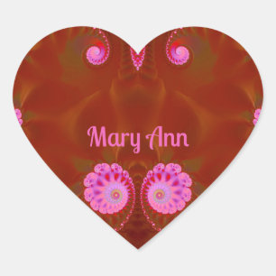 Pegatina En Forma De Corazón MARY ANN ¡GENIAL! ~ PINK SPIN ~ Diseño Brillante ~