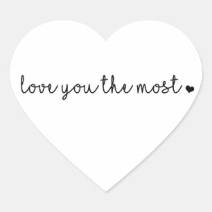 Pegatina En Forma De Corazón más te quiero con el corazón simple moderno