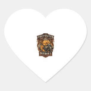 Pegatina En Forma De Corazón Máscara de gas de perro Pitbull bombero Escudo