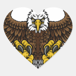 Pegatina En Forma De Corazón Mascota del águila norteamericana calva