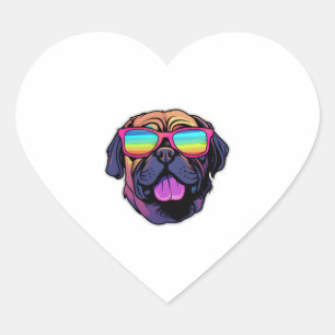 Pegatina En Forma De Corazón Mastiff en Guay Gafas de sol camiseta clásica