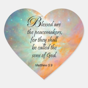 Pegatina En Forma De Corazón Mateo 5:9