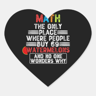 Pegatina En Forma De Corazón Math El Único Lugar Donde La Gente Compra - Gracio