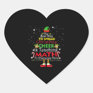 Pegatina En Forma De Corazón Math Teacher Navidades Shirt Elf Navidades Saludos