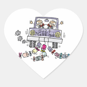 Pegatina En Forma De Corazón Matrimonio gay recién casado