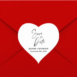 Pegatina En Forma De Corazón Matrimonio personalizado de caligrafía romántica s