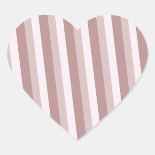 Pegatina En Forma De Corazón Mauve romántico y rayas rosadas pálidas
