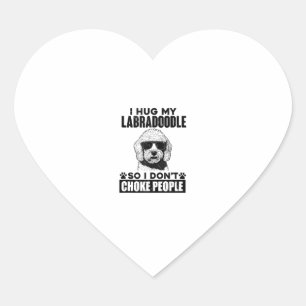 Pegatina En Forma De Corazón Me Abrazo De Labradoodle Para No Ahogar A La Gente