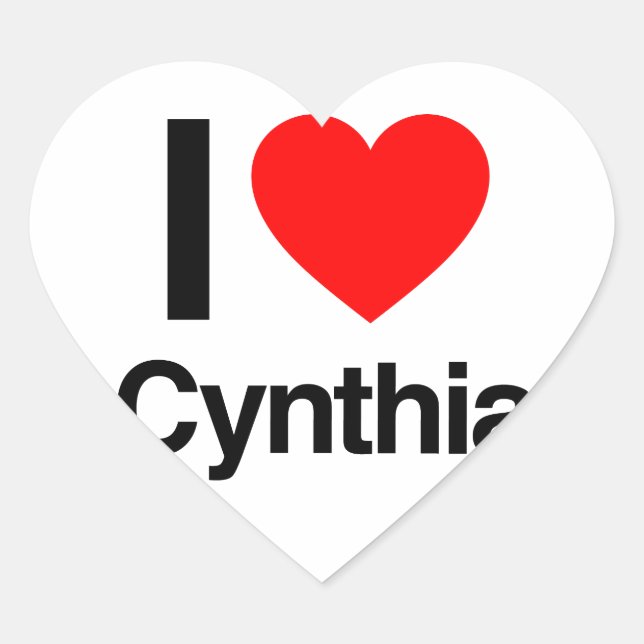 Pegatina En Forma De Corazón me encanta cynthia (Anverso)