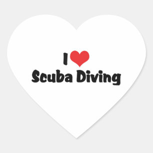 Pegatina En Forma De Corazón Me encanta el buceo con corazón - Amante del mar p