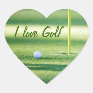 Pegatina En Forma De Corazón Me encanta el pegatina de golf